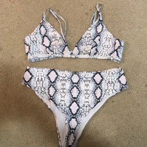 snakeskin high waisted bikini